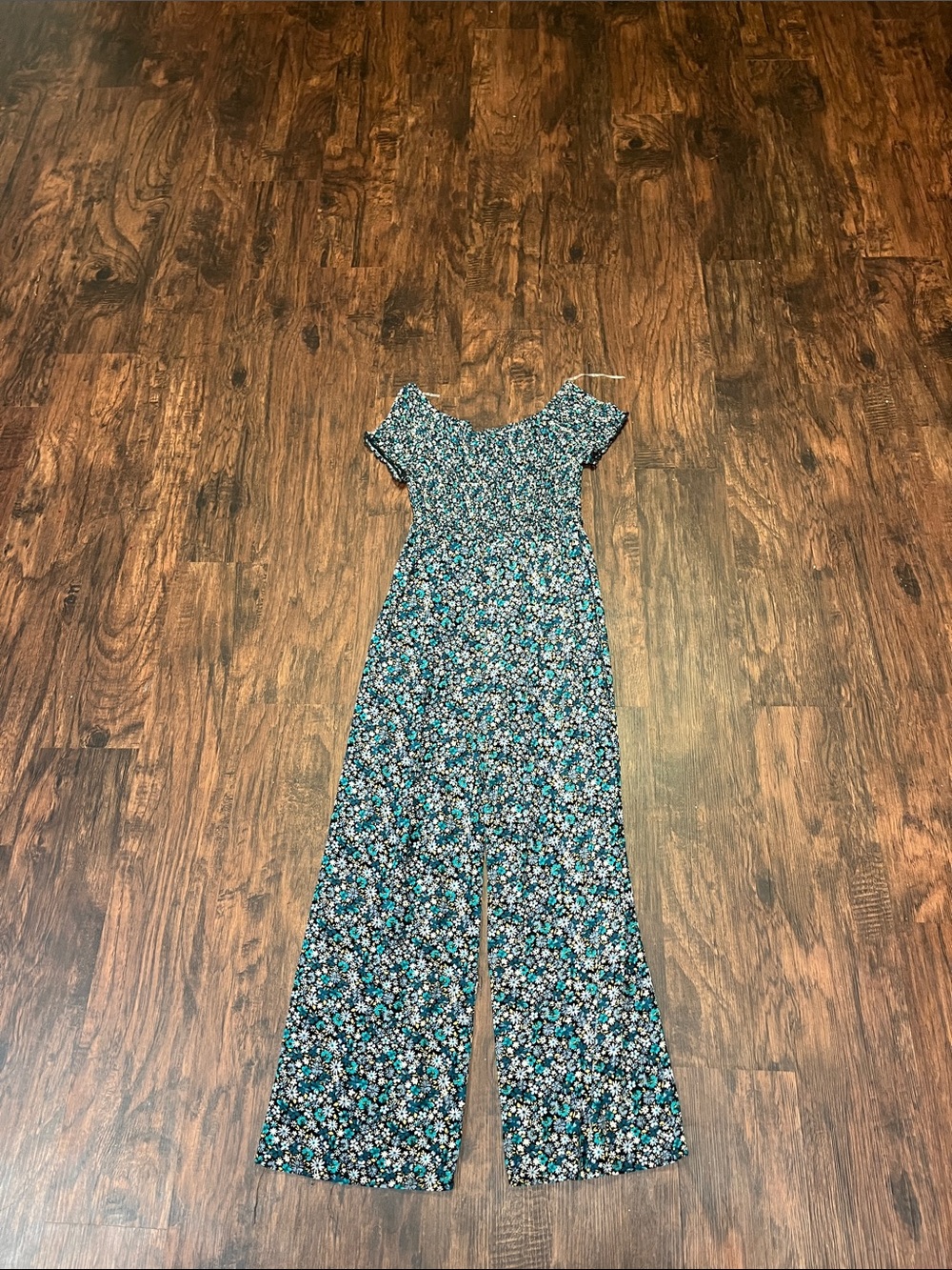 art class Teal Floral Wide-Leg Jumpsuit